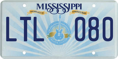 MS license plate LTL080