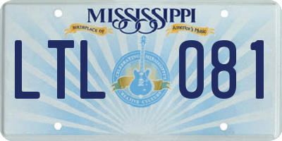 MS license plate LTL081