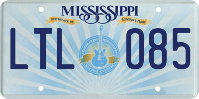 MS license plate LTL085