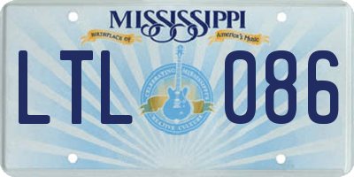 MS license plate LTL086