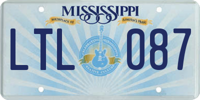 MS license plate LTL087