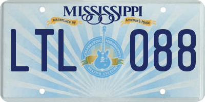 MS license plate LTL088