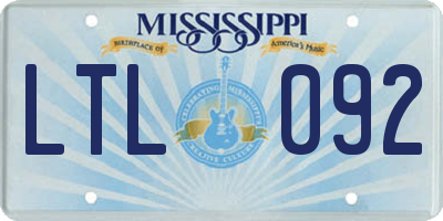 MS license plate LTL092