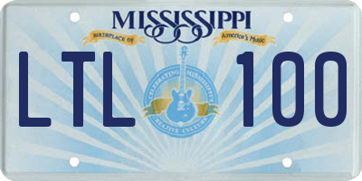 MS license plate LTL100