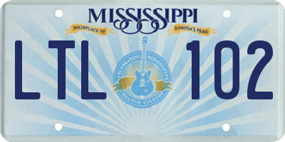 MS license plate LTL102