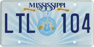 MS license plate LTL104
