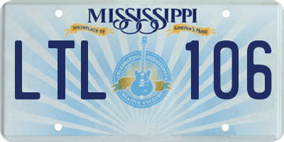 MS license plate LTL106