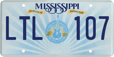 MS license plate LTL107