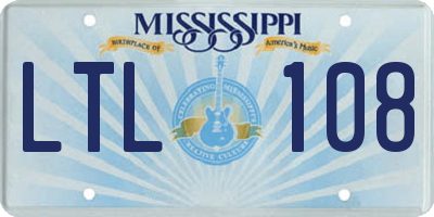 MS license plate LTL108