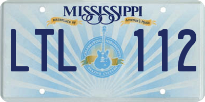 MS license plate LTL112