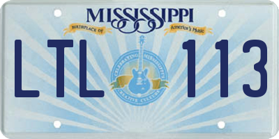 MS license plate LTL113