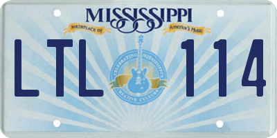 MS license plate LTL114