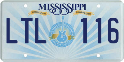 MS license plate LTL116