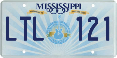 MS license plate LTL121