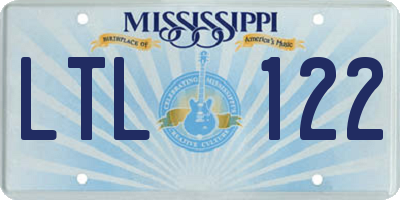 MS license plate LTL122