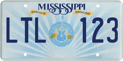 MS license plate LTL123