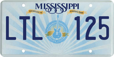 MS license plate LTL125