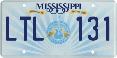 MS license plate LTL131