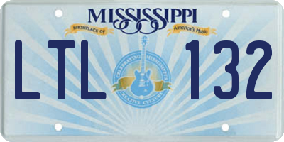 MS license plate LTL132