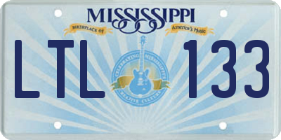 MS license plate LTL133
