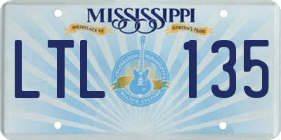 MS license plate LTL135