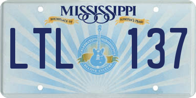 MS license plate LTL137