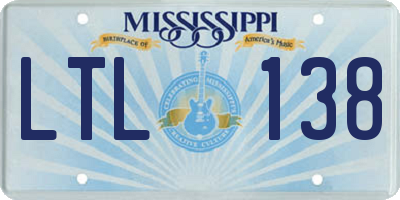 MS license plate LTL138