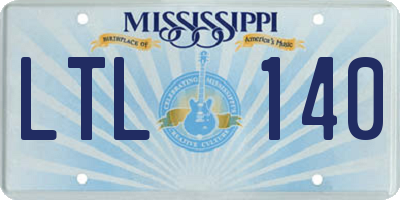 MS license plate LTL140