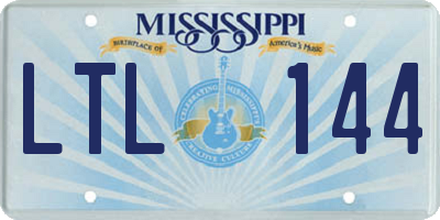 MS license plate LTL144