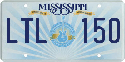 MS license plate LTL150