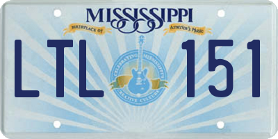 MS license plate LTL151