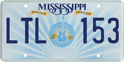 MS license plate LTL153