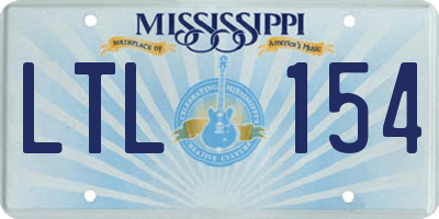 MS license plate LTL154