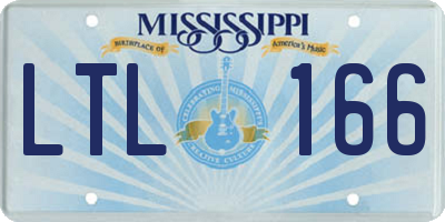MS license plate LTL166