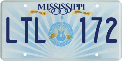 MS license plate LTL172