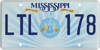 MS license plate LTL178