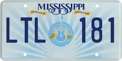 MS license plate LTL181