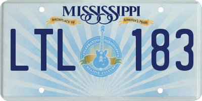 MS license plate LTL183