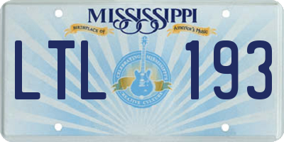 MS license plate LTL193