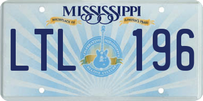MS license plate LTL196