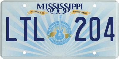 MS license plate LTL204