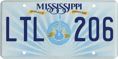MS license plate LTL206