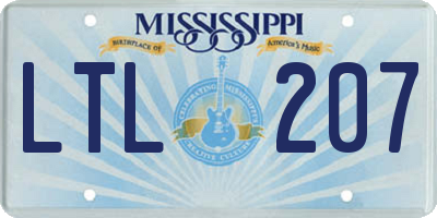 MS license plate LTL207