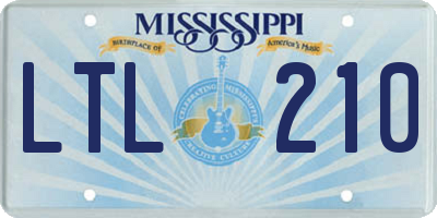 MS license plate LTL210