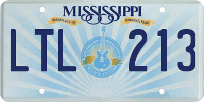 MS license plate LTL213
