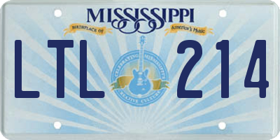 MS license plate LTL214