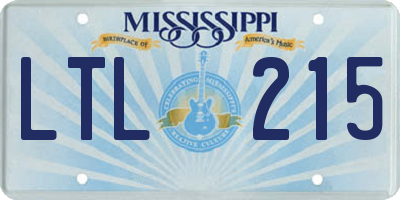MS license plate LTL215