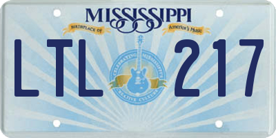 MS license plate LTL217