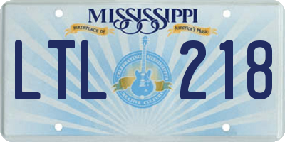 MS license plate LTL218
