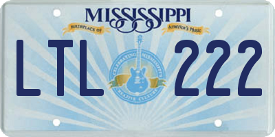MS license plate LTL222